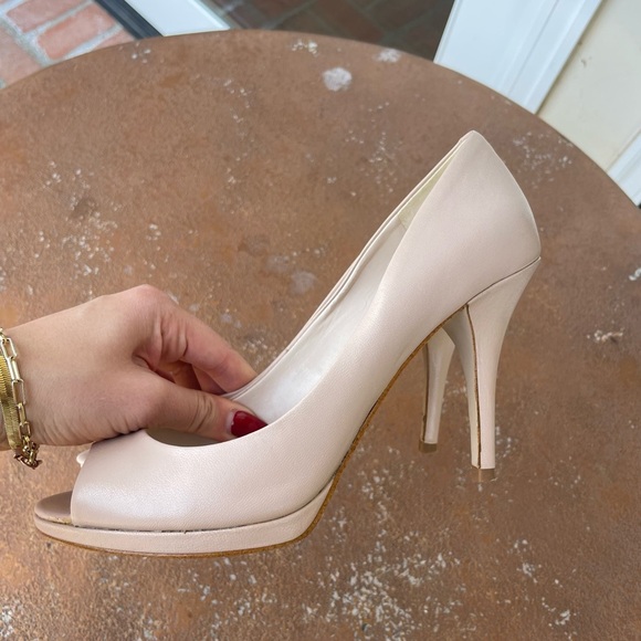 Enzo angiolini leather cream heels sz 7.5 - Picture 3 of 7